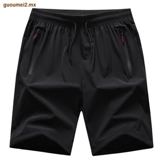 Summer ice silk shorts male thin section sports leisure quick-drying 5 minutes of pants loose big yards beach pants men s shorts (3)
