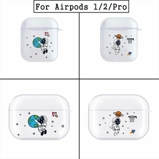 AirPods 1 2 Pro Case Cartoon Creative astronaut Shockproof Earphone Protective Cover Tpu soft Casing