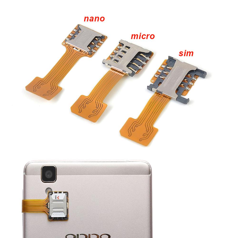 nano micro sim híbrido ranura dual sim adaptador de tarjeta sd extensor android teléfono hq