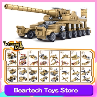 544pcs 16 En 1 Armas Militares Lego Super Tanques Bloques De Construcción Educativos Ladrillos Juguetes Para Niños