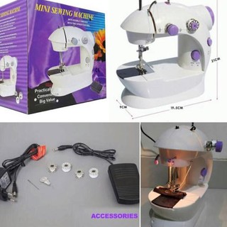 Descuento 202 mini máquina de coser portátil tipo máquina de coser hay una lámpara completa con Pedal y adaptador2/máquina de coser