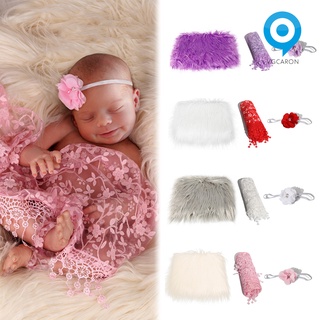 Lasvegas 3 unids/Set bebé recién nacido manta flor envolver envoltura pura diadema foto accesorios