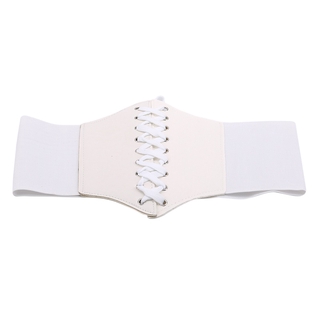 Women Vintage Girdle Rivet Embroidered Belt Bandaged Waistband Corset Elastic Decor Dress