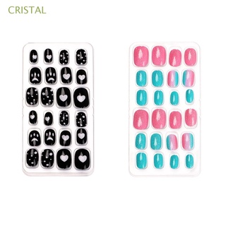 CRISTAL Kids Child False Nails Press On Nail Fake Nails Wearable Detachable Artificial Manicure Tool Full Cover Nail Tips (1)