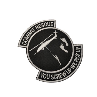 combat rescue bordado parches insignias emblem accesorio 8,5 x 9,5 cm gancho y bucle táctico
