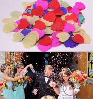 Gga-1000pzas 2.5cm Papel Tissue arcoíris Amor corazón confeti/recuerda De fiesta