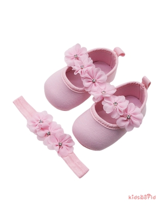 kidsw-newborn baby girls zapatos de bautismo, suela suave mary jane pisos+color sólido (2)