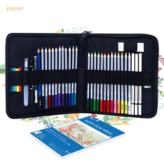 papel 40pcs lápiz de colores soluble en agua borrador sacapuntas kit de artículos de arte