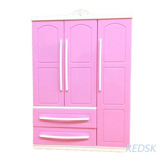 Redsk tres-juego De closet Moderno Rosa Para muebles Barbi puede Colocar zapatos ropa y accesorios con espejo De Vestir niña