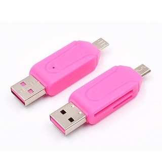❤Fast delivery❤ 2 In 1 USB OTG Adapter Universal Micro USB TF SD Card Reader