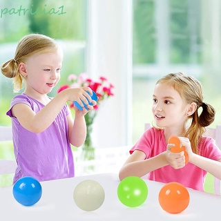 PATRICIA juegos de la familia bola de Squash tirar brillos de estrés objetivo pegajoso bola palo de pared juguete infantil 65 mm luminoso tirar en el techo niños regalos bola de descompresión/Multicolor (1)