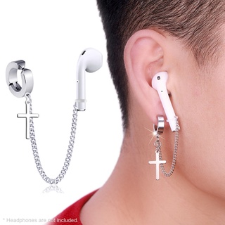CCH elegantes auriculares inalámbricos de titanio de acero de cadena protectora pendientes para AirPods