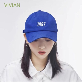 VIVIAN De moda Sombrero de sol coreano Suave Gorras deportivas Gorra de béisbol para mujer Algodón Bordado Para los hombres Versátil Casual Exterior Número 1987/Multicolor