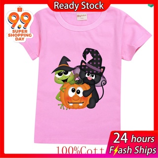 Camiseta de halloween con estampado de calabaza 8416 para niños