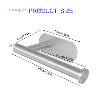 changzhitrade - soporte de papel higiénico de acero inoxidable sin perforar papel higiénico, nativo/