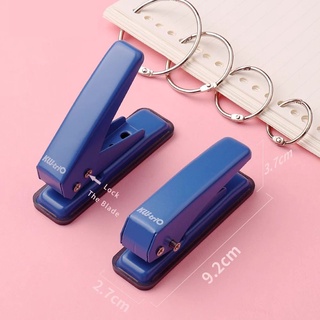 THUMB Solid color Metal Hole Puncher Stationery Manual Puncher Hole Punch Office School Paper Cutter Offices Stationery Punching|Binding Supplies 6mm Single Hole/Multicolor (4)