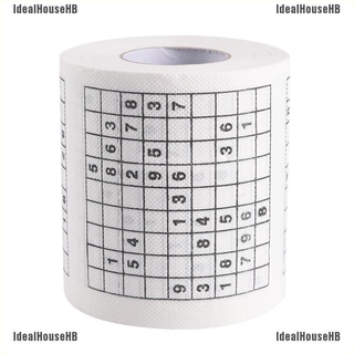 IdealHouseHB novedad número divertido Sudoku impreso papel higiénico papel de baño regalo1 rollo de 2 capas