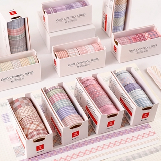 Suuuny 5 piezas cinta adhesiva de celosía diario Scrapbooking DIY decoración Washi cinta