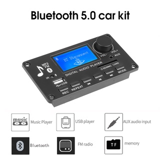 Placa Decodificadora De Pantalla LCD Bluetooth 5.0 Mp3 DC 12V WMA WAV TF USB FM Con Función De Grabación Módulo De Audio