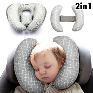 Almohada ajustable para el cuello de viaje del bebé para el asiento de coche, bebé 2 en 1 niño suave cabeza cuello apoyo