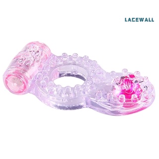 Lacewall anillos vibradores para pene clítoris doble polla anillo elástico Delay juguetes sexuales para hombres (7)
