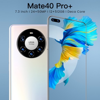 Handphone Mate40 Pro + 12GB RAM + 256GB ROM 7.3 Pulgadas Teléfono Móvil Inteligente Gaming Mobile Fone Pantalla Completa