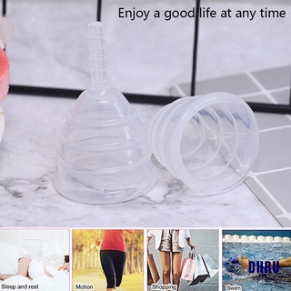 (DHRU) tazas menstruales reutilizables - copa Menstrual de silicona de grado médico suave