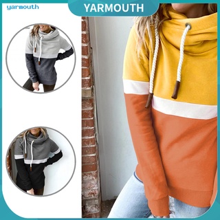 Yar Activewear Pullover Contrast Color Long Sleeve Hoodie Ribbing Cuff for Daily Wear (1)