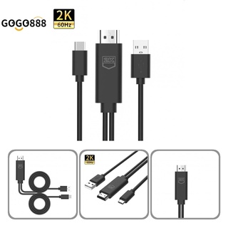 gogo888 adaptador portátil tipo c a hdmi compatible con cable convertidor plug play para teléfono móvil