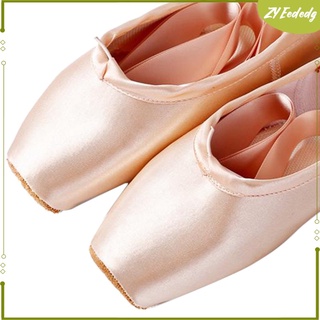 Niñas bailarina Ballet Pointe zapatos rosa mujeres satén lona Ballet zapatos para bailar