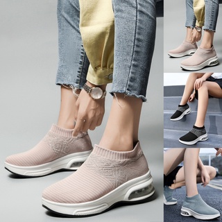 earnendup Women Walking Shoes Sock Sneakers Slip On Air Cushion Platform Tennis Trainers