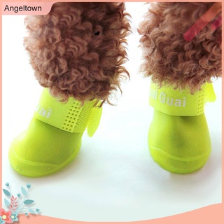 (AngelTown) Botas de perro caliente impermeable antideslizante zapatos para mascotas bota perro cachorro (todo) (5)