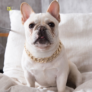 [BCF] Collar de cadena de Control de seguridad chapado en oro ajustable para mascotas/perro/Collar de Control de seguridad (1)
