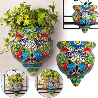 Resin Flower Pot Handmade Statue Flat-Backed Wall Planter Crafts Decor for Home Gardening Ornaments