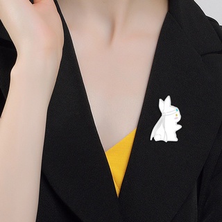 Ygt The Untamed broche blanco negro conejo Animal esmalte Pin TV Show Pins de solapa para mochilas lindo insignia joyería 2021 broches (2)