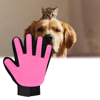 [HP] guante de aseo de mascotas de dos caras eficiente removedor de pelo guante de cinco dedos diseño