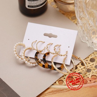 5/6 pares bohemio de oro serpiente mariposa gota pendientes colgantes perla conjunto de acrílico para las mujeres pendientes c1m9