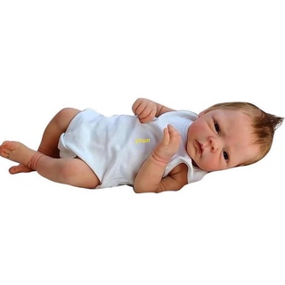 youn muñecas reborn de 18 pulgadas, muñecas nutritivas, muñeca recién nacida de silicona suave simulación realista juguete niña ojos abiertos