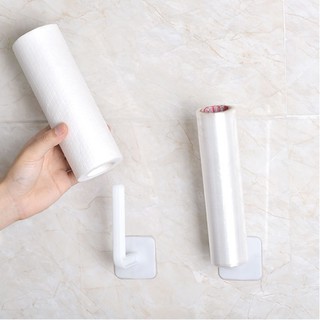 Hogar multifuncional gancho utensilios de cocina taza de papel toalla rollo estante grande perforado pared estante de almacenamiento de papel toalla