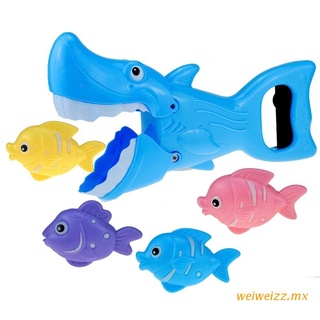 wei bañera juguete agua juguete tiburón pesca con 4 pequeños peces regalo interactivo