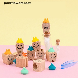 jfmx - caja de dientes de madera para bebé, organizador de dientes de leche, colección de recuerdo