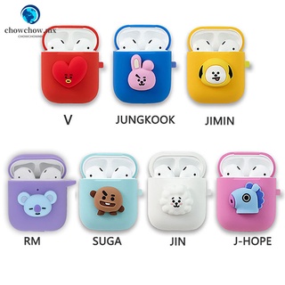 wi66 BTS BT21 Bangtan Boys Kpop Character BT21 Airpods 1/2 Case Silicon Cover Skin Official K-pop Authentic with Keychain (1)
