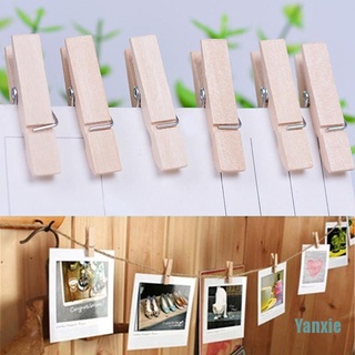 [Yanxie] 50x25MM Mini Natural de madera de tela de papel fotográfico Peg ropa pinzas manualidades artes (8)