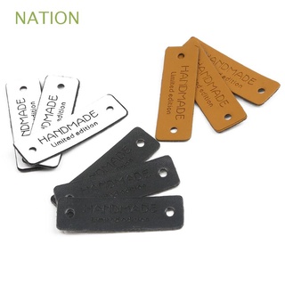 NATION 12/24 pcs Leather Tags PU Logo Garment Decoration Labels Limited Edition Clothing Ornaments Luggage Hand Work Tags Sewing Accessories/Multicolor