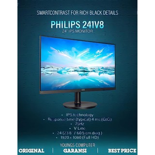 241v8 IPS 75Hz 4ms 1080P Philips 24" 24" LED MONITOR sin marco 24"