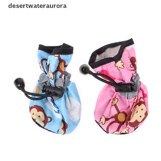desertwateraurora 4 unids/set impermeable mascota perro zapatos antideslizante mascota cachorro lluvia botas de nieve calzado dwa (1)