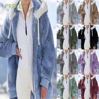 PREFECT Invierno Abrigo Moda Manga larga Abrigo Suelto Otoño Con capucha Mujer Felpa/Multicolor