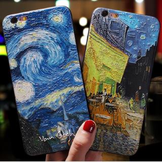 Xiaomi mi 11 lite 5g NE mi 11t pro 10 8 9 se 8 lite play a1 a3 a2 lite poco m3 F3 f2 pro poco x3 pro x3 nfc M3 Pro 5G M4 X4 Pro 5G pocophone f1 Oil Painting Starry Night Embossed Phone Case
