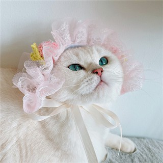 Vestido de señora mascota tocado palacio de encaje fresa criada gato tocado perro cumpleaños sombrero corona foto (4)
