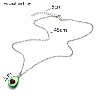 Zhen collar hecho a mano con colgante de corazón de aguacate de arcilla polimérica joyería mejor amiga. (9)